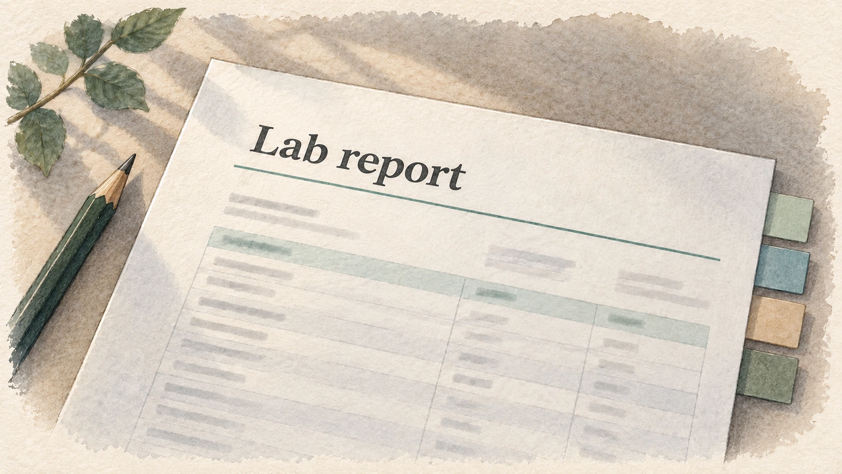 Illustration accompanying a comparison of four blood-report explanations