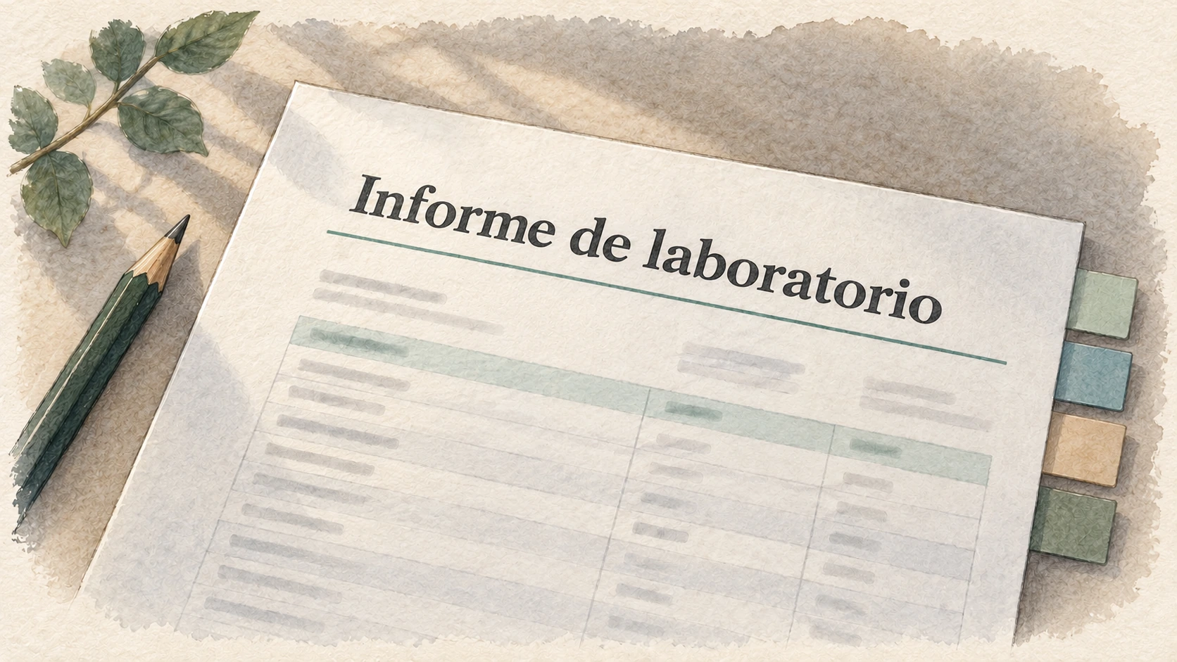 Ilustración que acompaña una comparación de cuatro explicaciones de un informe de análisis de sangre