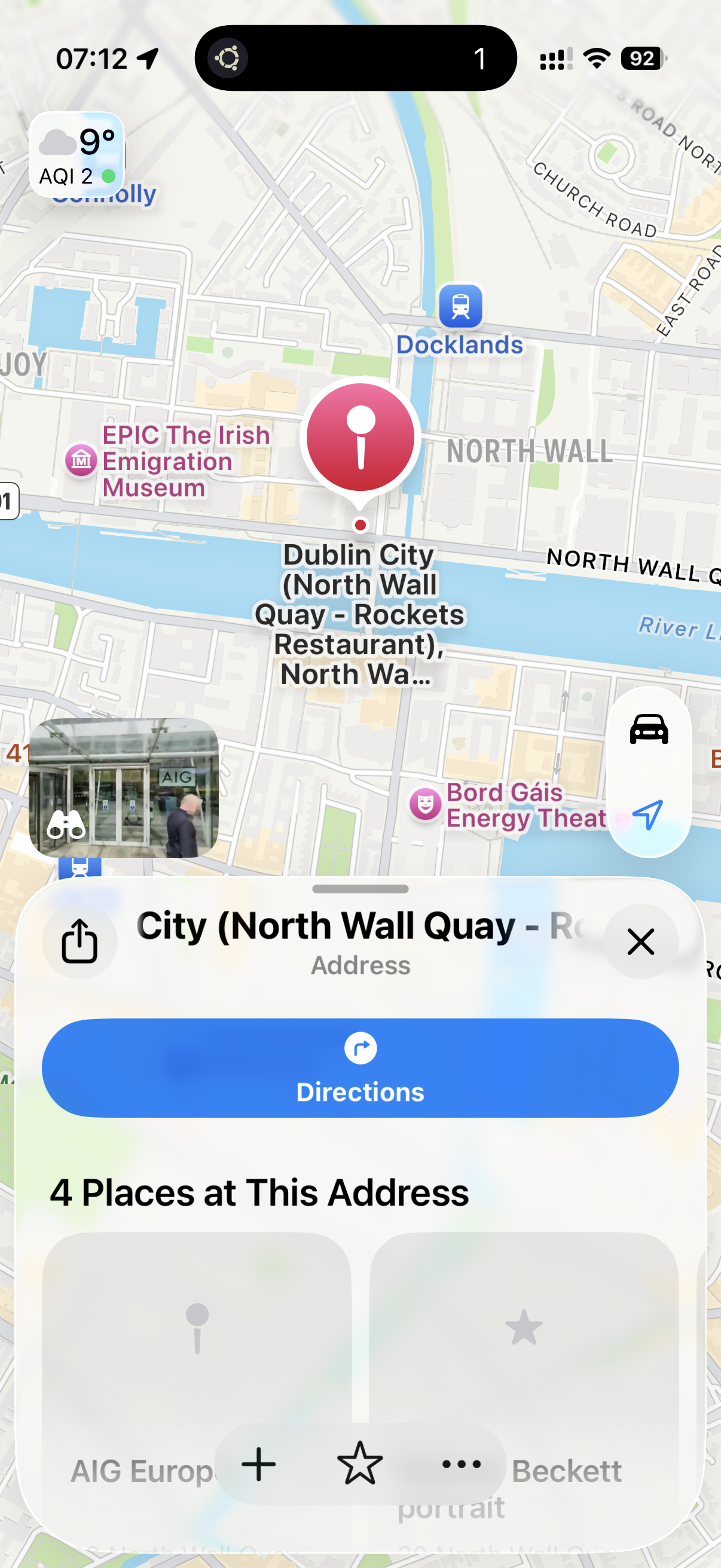 Location opens directly in maps with one tap