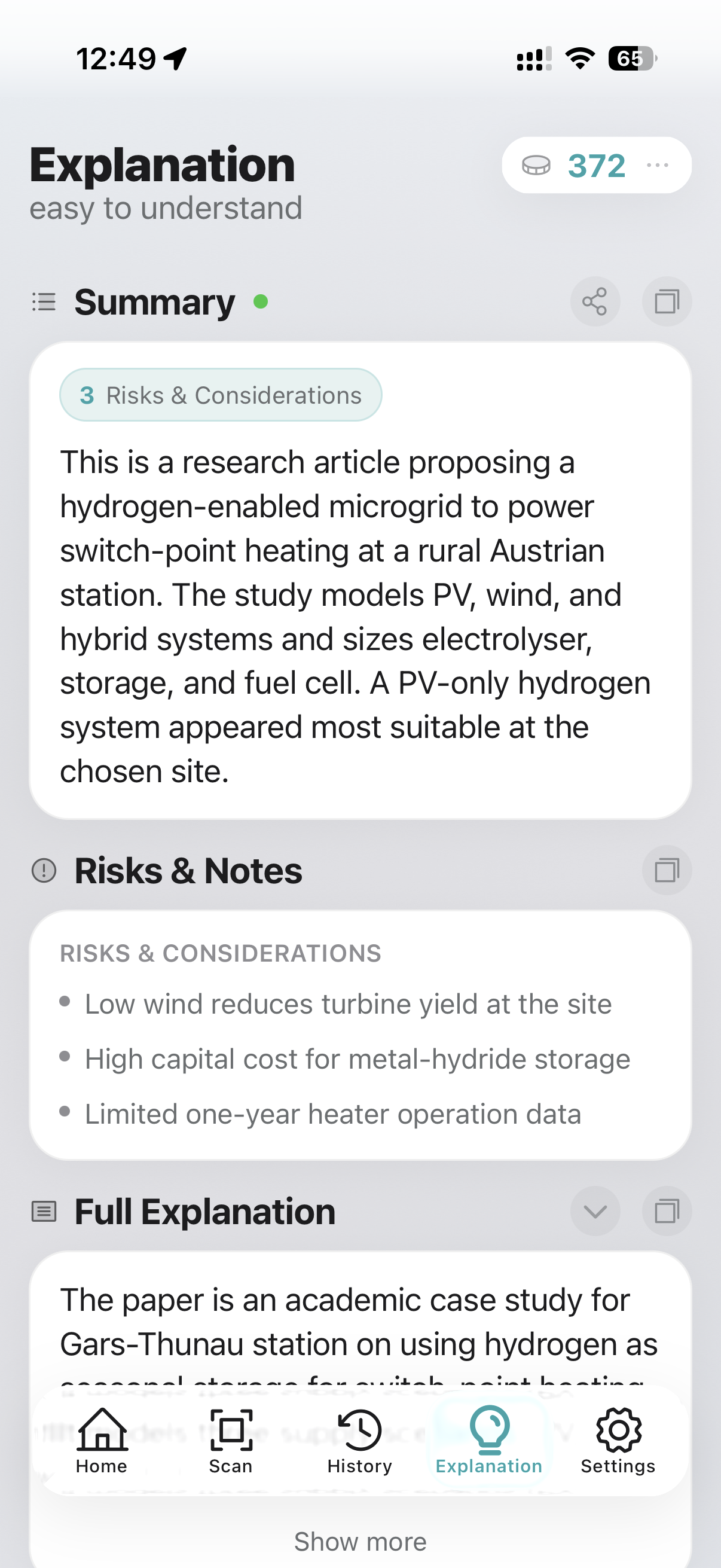 Analysis of a scientific paper in clear language
